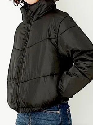 Wild Fable XS/S Black Puffer Jacket with Pink Lining cropped thumbnail 1