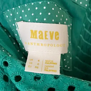 Anthropologie Women’s Lelia Eyelet Midi Dress Turquoise Blue Green Size 0 thumbnail 8
