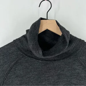 WeThe Free Raw Edge Split Back‎ Long Sleeve Burnout Knit Turtleneck Top thumbnail 2
