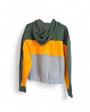 NWOT NFL Green Bay Packers Women’s Color Block Cropped Hoodie Med thumbnail 2