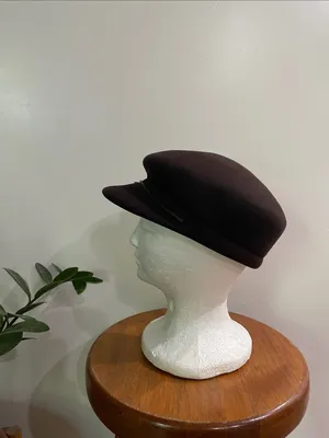 Chocolate Brown 100% Wool Baker Boy Newsboy Hat One Size thumbnail 2