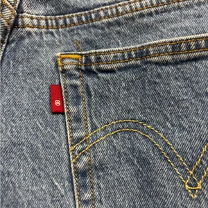 Levi’s 501 High Rise Cut Off Shorts Classic Button Fly Vintage Blue Denim 34 thumbnail 4