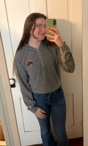 tailgate Ohio state grey cropped hoodie thumbnail 1