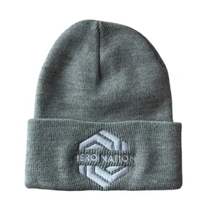 Carhartt Unisex Ribbed Knit Cuff Beanie in Heather Grey Color thumbnail 3