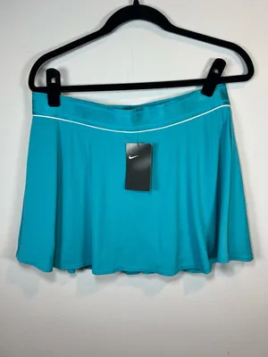 Nike Court Flouncy Tennis Skirt Skort Teal Blue Dri-Fit Shorts Lined Golf NEW XL thumbnail 6
