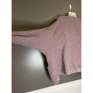 MEROKEETY Sweater Womens Medium Purple Popcorn Knit Open Front Cozy Cardigan thumbnail 5