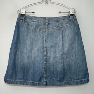 Talbots Denim Skirt Size 10 Blue Jean Drawstring 100% Cotton Short A-line Casual thumbnail 4