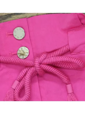 NWT DKNY Drawstring Tie-Front Wide-Leg Paperbag Pants P5DKFB17 Vivid Pink 4 thumbnail 11