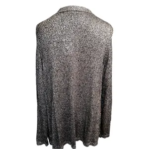 NWT Dana Buchman Plus Size Black Silver Metallic Sequined Open Front Cardigan 2X thumbnail 3