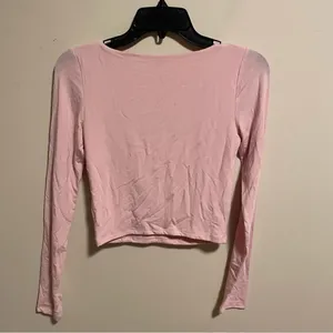 Aritzia Wilfred Lydia Square Neck Ruched Top in Poetic Pink- Size Small thumbnail 4