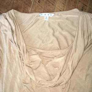 CAbi S ruched sides draped front elevated basic blouse thumbnail 2