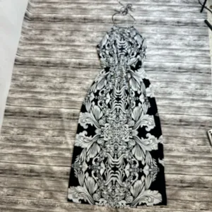 Million Bullpup Paisley Maxi Dress Halter Drop Waist Boho White Navy Small thumbnail 14