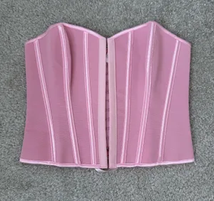 SheIn Pink corset tube top thumbnail 1