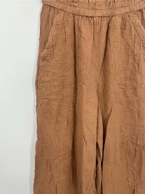 Aerie Brown Wide Leg High Waisted Pants Size Small Boho Loungewear thumbnail 2
