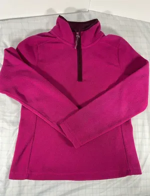 Old Navy Women’s Small 1/4 Zip Fleece Pullover Jacket Pink Magenta Holiday 2007 thumbnail 1