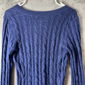 American Eagle Navy Y2K Preppy Cable Knit Sweater Classic‎ Preppy Size Large New thumbnail 2