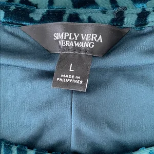 Simply Vera Vera Wang Teal Long Sleeve Top thumbnail 4