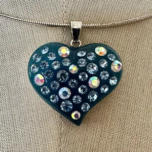 Blue Heart Pendant Choker with Rhinestones 💙 thumbnail 2