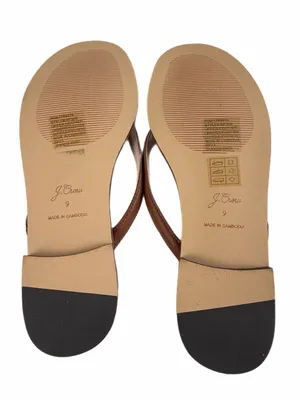 J. CREW Menorca Padded Leather Thong Sandals Brown Size 9 thumbnail 9
