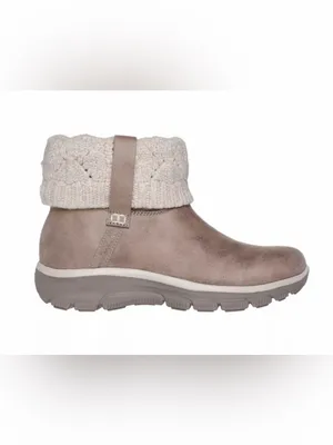 Skechers Women's Pale Taupe Knit-Cuff Ankle Boot Size 7.5 thumbnail 2