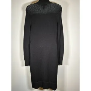 Lauren Ralph Lauren Mock Neck Quarter Zip Long Sweater Dress Black‎ Size PS thumbnail 2