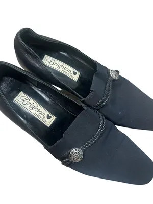 Brighton Quincy Vintage Black Women's Low Heel Slip-On Pumps thumbnail 3