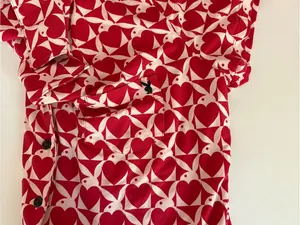 PLAYBOY Red and White Heart Print Short Pajama Set thumbnail 5