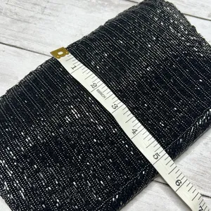 Vintage De Lill 1950’s Black Beaded Sequined Clutch Bag Purse thumbnail 3
