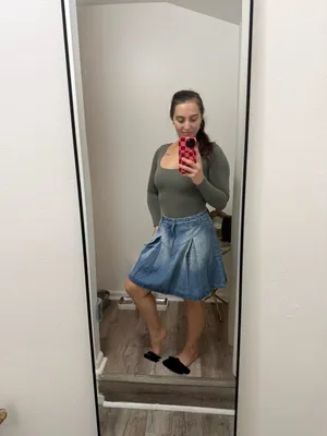 Airz blue denim pleated skirt thumbnail 8