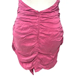 For Love & Lemons Allie Ruched Cowl Neck Draped Mini Dress Magenta Pink M NWT thumbnail 8