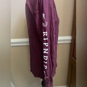 Ripndip Maroon Long Sleeve with White Graphics thumbnail 5