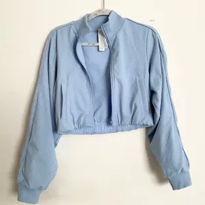 Alo Yoga Cropped Doubles Only Full Zip Jacket Seashell Blue S thumbnail 6