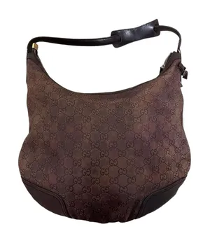 Authentic GUCCI Guccissima Large Leather Princy Hobo‎ Shoulder Bag Brown 162882 thumbnail 1