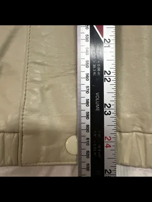 Vintage Giovinezza Moda By Rocco New York Leather Coat Off-White. Size M Glam thumbnail 10