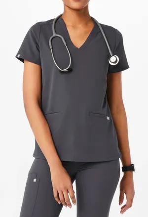 Figs Casma Scrub Top Charcoal Grey Size Medium thumbnail 1