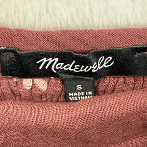 Madewell Embroidered Floral Peplum Top Gauze Tie‎ Back Maroon Womens Size S thumbnail 4