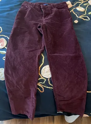 Maroon corduroy mom jeans thumbnail 1