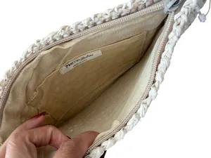 MARCUS BROTHERS Vintage Cream Woven Italian Clutch Bag thumbnail 4