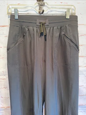 REI women’s S pull on Dark Gray Drawstring Jogger Pants pockets toggle thumbnail 2
