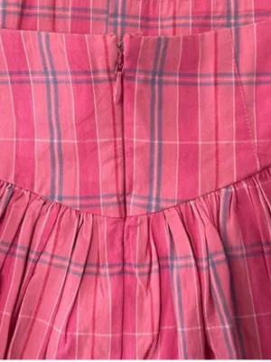 Maeve X-Large Skirt Anthropologie Basque Waist Flirty Mini Pink Combo plaid NWT thumbnail 6