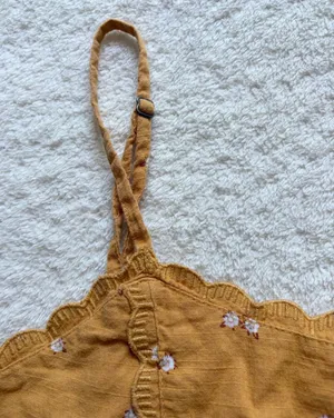 Aeropostale Floral Mini Dress - Mustard Yellow Tiered Babydoll Boho Sundress thumbnail 4