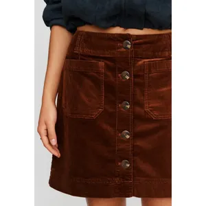 Maeve Colette Corduroy Button Front Mini Skirt Size XL Copper NWT Anthropologie thumbnail 3