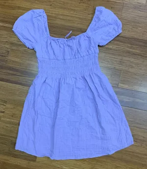 Sunday‎ Best Martine Poplin Mini Dress Womens Small Smocked Puff Sleeve Cotton thumbnail 1