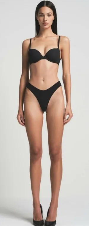 NWT SKIMS Fits Everybody Demi T-Shirt Bra BR-UWR-‎ 2294 ONYX size 36DDDD thumbnail 1