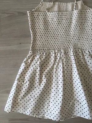 Le Lis White and Black Polka Dot Smocked Sundress thumbnail 7