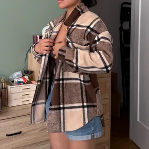 Princess Polly Brown Plaid Lightweight Jacket thumbnail 3