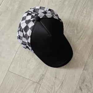 Black and White Checkered Trucker Hat thumbnail 9