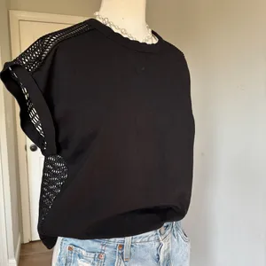 Banana Republic Black Mesh Back Short Sleeve Top Size S thumbnail 4