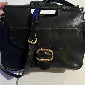 Patricia Nash Ovodda Satchel, Black, Leather, Classic, vintage thumbnail 1