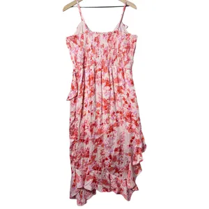 Japna Women’s Midi Cocktail Dress Ruffle Spaghetti Strap Smocked Back size XL thumbnail 2